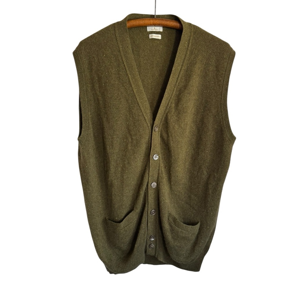 Munrospun pure Cashmere button front cardigan vest size